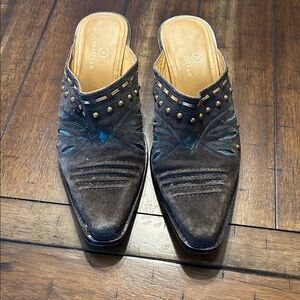 Cole Haan Morgan suede studded western mule Size 8 GUC